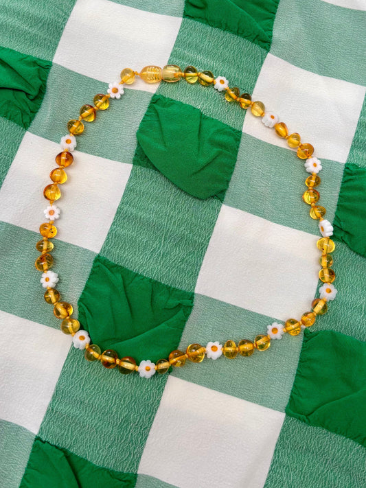 Amber necklace - Daisy chain
